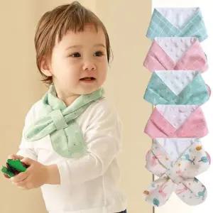 (겨울용) 체크 리프 숲속 목도리형 스카프빕