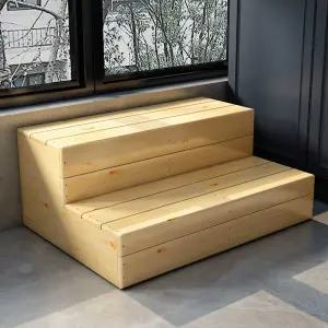 계단 발코니 원목 발판 정원 목욕탕 현관 스텝 디딤대