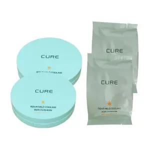 [김정문알로에][김정문알로에] 큐어 아쿠아 마일드 쿨링 선쿠션 25g(SPF50+) [ 본품 2개+리필 2개 ] 1세트