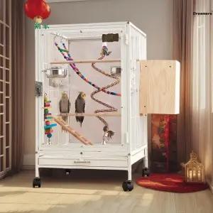 앵무새 새집 대형 하우스 놀이터 이동식 사육장 새장