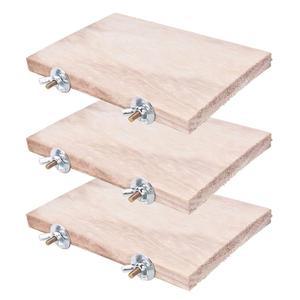 CoscosX 3Pcs 반려동물 앵무새 새장, 사각 나무 스탠드 플랫폼 버기 장난감, 잉꼬를 위한 새 울타리