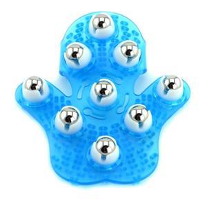 삼요 손바닥 모양 마사지 글러브 바디 마사지기, 360도 롤러 메탈 볼 뷰티 케어 (블루) 9종 포함