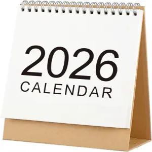 2026 미니 데스크 캘린더 월간 심플 스타일 플립 6.5인치 x 6인치(2025년 10월~2026년 12월)