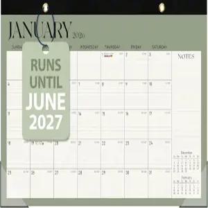 2026 데스크 캘린더 대형 데스크톱/월 월간 (2026년 1월 - 2027년 6월) 17인치 x 12인치 교사 가정용 학교