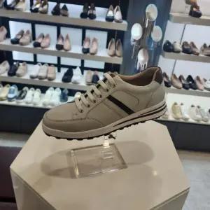 엘칸토 HC10 남케주얼아이보리스닉커즈 남성소가죽발등밴드쿠션업사선체크포인트스닉