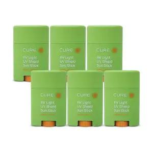 [김정문알로에]김정문알로에 큐어 에어라이트 유브이 쉴드 선스틱 20g(SPF50+) 6개 Ss (16279993)