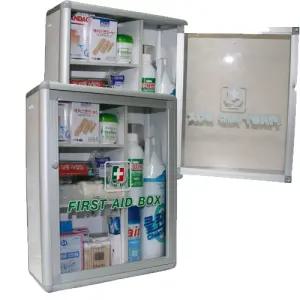 -AL벽걸이구급함 350x140x420mm 중대형 1EA 알루미늄 산업용 응급소품보관함 구급 다용도 사무실용 현장용