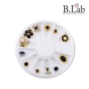 - 네일 파츠재료 스톤 아트 크리스탈 블랙브로보석 손톱장식 메탈