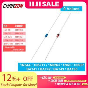 1N34A 1N5711 1N6263 1N60 BAT41 BAT85 소신호 숏키 배리어 다이오드 축 DO-35 30V 40V 45V 60V 70V 100V