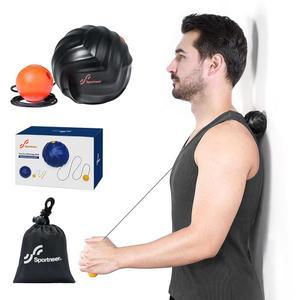 끈으로 라크로스 볼 마사지, 허리 근막 이완을 위한 심부 조직 마사지기, 어깨 트리거 포인트 테라피 및 족저 근막염, 전신 자유 이완(블랙)