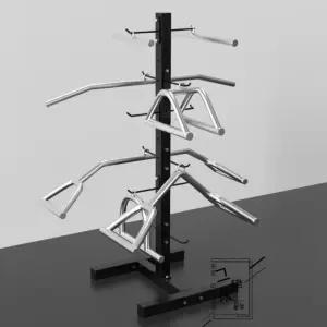 정리대 렛풀다운 블랙 핸들 보관 장비 헬스 40x40x100cm 거치대