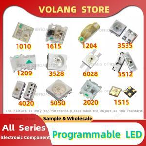 Ws2812b 1515 5050 3528 6028 4020 1204 0807 5V 1010 미니 소형 SMD LED RGB 칩 주소 지정 가능 디지털 픽