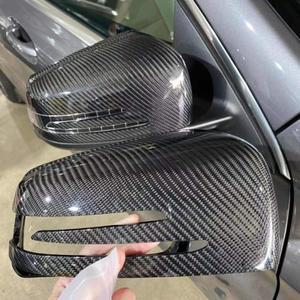 메르세데스 호환 벤츠 호환 W176 W246 W212 C117 X156 교체용 리얼 카본 파이버 블랙 백미러 커버 캡