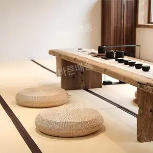 카페 키높이 다다미 좌식 방석 왕골 라탄방석 원형