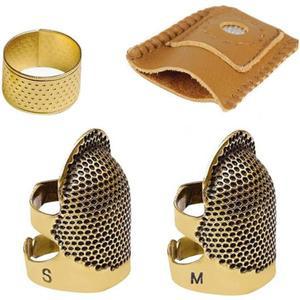 빈티지 골무 손 바느질 반지 손가락 보호대 가정용 미끄럼 방지 바늘 프레스 슬리브 도구