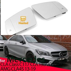 메르세데스 호환-벤츠 호환 CLA 클래스 C117 CLA180 CLA200 AMG 13-19 용 미러 가열 사이드 유리 렌즈