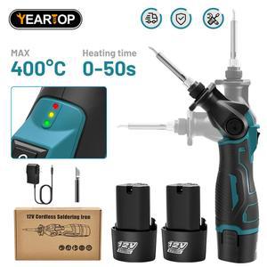 전기 납땜 인두 조절 가능한 온도 일정한 휴대용 스마트 빠른 가열 디지털 용접 스테이션 30W 12V 배터리용 무선인두기