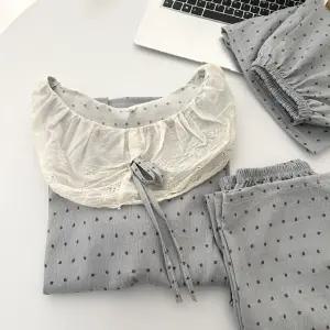 잠옷 세트 레이스 도트 커플잠옷세트 스리피스 프린세스룩 ible1