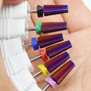 5-in-1 보라색 전문 텅스텐 카바이드 네일 드릴 비트, 젤 아크릴 제거용 무향 테이퍼 밀링 커터, 매니큐어