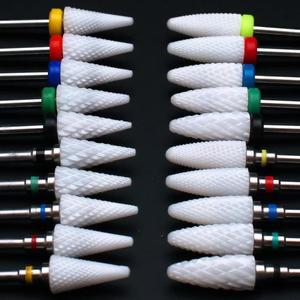 1pc 세라믹 네일 드릴 비트 밀링 커터 큐티클 클린 비트 파일 전기 매니큐어 기계 액세서리 네일 아트 버