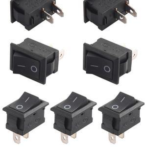 검정색 스냅인 로커 스위치 2핀 전원 스위치 SPST 보트형 푸시 버튼 스위치 15x21mm 토글 스위치 KCD11 / K