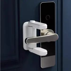 문고리 잠금 장치 무타공 안전고리 [문 열림 방지 고양이 아기 못열게 현관문 방문 스토퍼 손잡이 도어락]