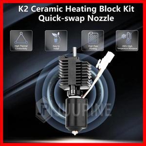 Creality K2 Plus Hotend 세라믹 가열 블록 키트 0.4mm 모든 금속 통합 퀵 스왑 노즐 350 ° 콤보용 C