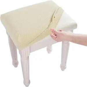 BUYUE 럭셔리 베니티 벤치 스툴 커버 (15-20 ) L x (11.8-15.7 W 직사각형 작은 스트레치 자카드 워셔블