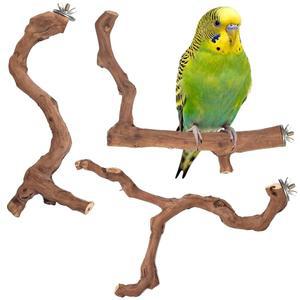 3피스 프리미엄 버드 농어 스탠드, 천연 포도 나무 가지, 발 갈기 포크, 츄잉 스틱, 잉꼬, 앵무새용 케이지 액세서리, 버지, 코카티엘, 핀치, 러브버드 포함