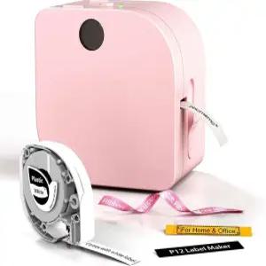 Phomemo P12 라벨 메이커 (테이프 포함) 얼룩 리본 용 미니 프린터 기계 휴대용 블루투스 최고의 선물