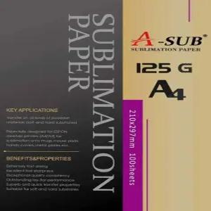 A-SUB 승화 용지 A4 210x297mm 100 매 125gsm EPSON SAWGRASS RICOH Brother 프린터와 호환 가능