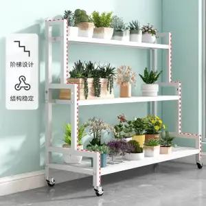 꽃 랙 발코니 거실 바닥에서 천장까지 연철 계단식 다층 즙이 많은 냄비 금속