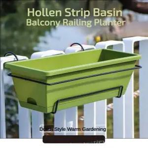 랙 및 트레이가 있는 발코니 난간 화분 울타리 창 상자 데크 마당 시골 식물 바구니