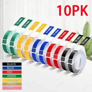 2/5/10개입 다이모 3D 엠보싱 테이프 9MM 접착 라벨 DYMO 12965 Motex E101 1540 B90 프린터 호환