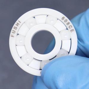 FUSHI 4PCS 608 스케이트보드용 베어링 8x22x7mm 풀 세라믹 ZrO2 지르코니아 오픈 딥 그루브 볼 단일 행