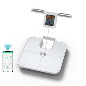 손잡이가 달린 스마트 체지방 체중계, 24 정밀 신체 생물 분석기, 디지털 욕실 계량, 블루투스 체중계