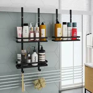 무타공 욕실용품 2종 수납용품 선반 샤워부스걸이