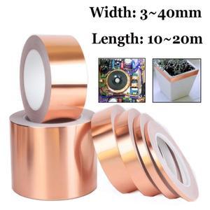 20M10M 단면 전도성 구리 호일 테이프 마스크 전자기 차폐 EMIAnti-static 수리 접착 제거
