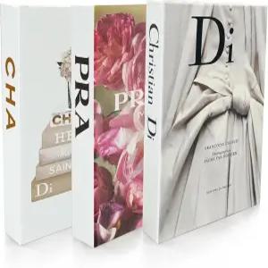 루아졸릭스 홈 데코 디자이너용 장식용 인조 책 3권 세트 하드 골판지 커피 테이블 책장 디스플레이 모던