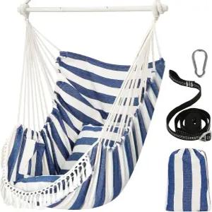 치희 해먹 의자 걸이 스윙 맥스 500파운드 2쿠션 포함 금속 스프레더 바 미끄럼 방지 홈 휴대용 사이드