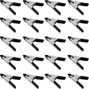 20pcs 2인치 금속 스프링 클램프 클립 가정용 밀폐 간식 가방 캠핑 목공 클립(블랙)