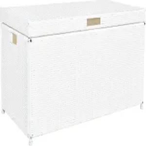 야외 70갤런 위커 데크 보관함 색상 흰색