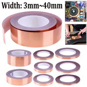 20M10M 구리 호일 테이프 접착제 단면 전도성 달팽이 EMI 차폐 DIY 회로 전기 수리
