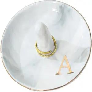 오스카 개인 맞춤형 마블 레터 링 접시 홀더 약혼 결혼식 신부 샤워 선물 장식용 장신구 트레이 4인치