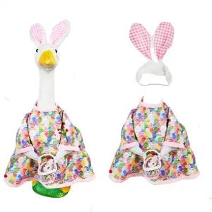 수메타미이 부활절 현관 구스 의상 23인치 대형 동상을 위한 봄 토끼 파티오 가든 마당 잔디 장식을 야외