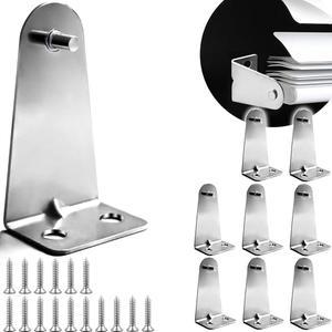 8pcs 금속 블라인드 홀드 다운 브래킷, 실버 도어 하단 레일 클립 및 수평 블라인드용 나사가 있는 클립으로 창문 문을 가립니다
