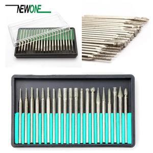 30PCS 3.0mm 다이아몬드 버 비트 드릴 조각 로타리 아트 파일 연마 그라인딩 헤드 기계 도구 액세서리