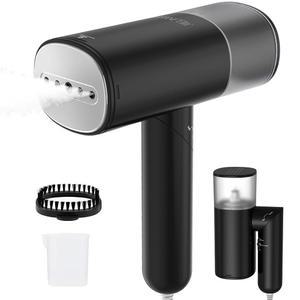 휴대용 의류용 찜기, 1200W 접이식 여행용 20초 예열 의류 주름 제거기, 120V 핸드 다리미, 150ml 물탱크, 가정용 찜기-블랙