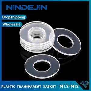 나일론 투명 플랫 와셔 1.2mm-12mm 투명 가스켓 씰링 와셔 샤워 도어 핸들 워터 파이프 용 PVC 플라스틱 와
