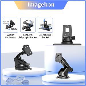 Imagebon DVR 홀더 흡입 컵 3M 끈적 마운트 긴 팔 텔레스코픽 스탠드 4 코너 버클 브래킷 대시 캠에 적합